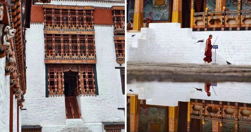 札西確宗建築細節與僧侶身影