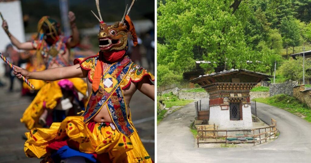 不丹布姆唐佛舞與村落佛塔