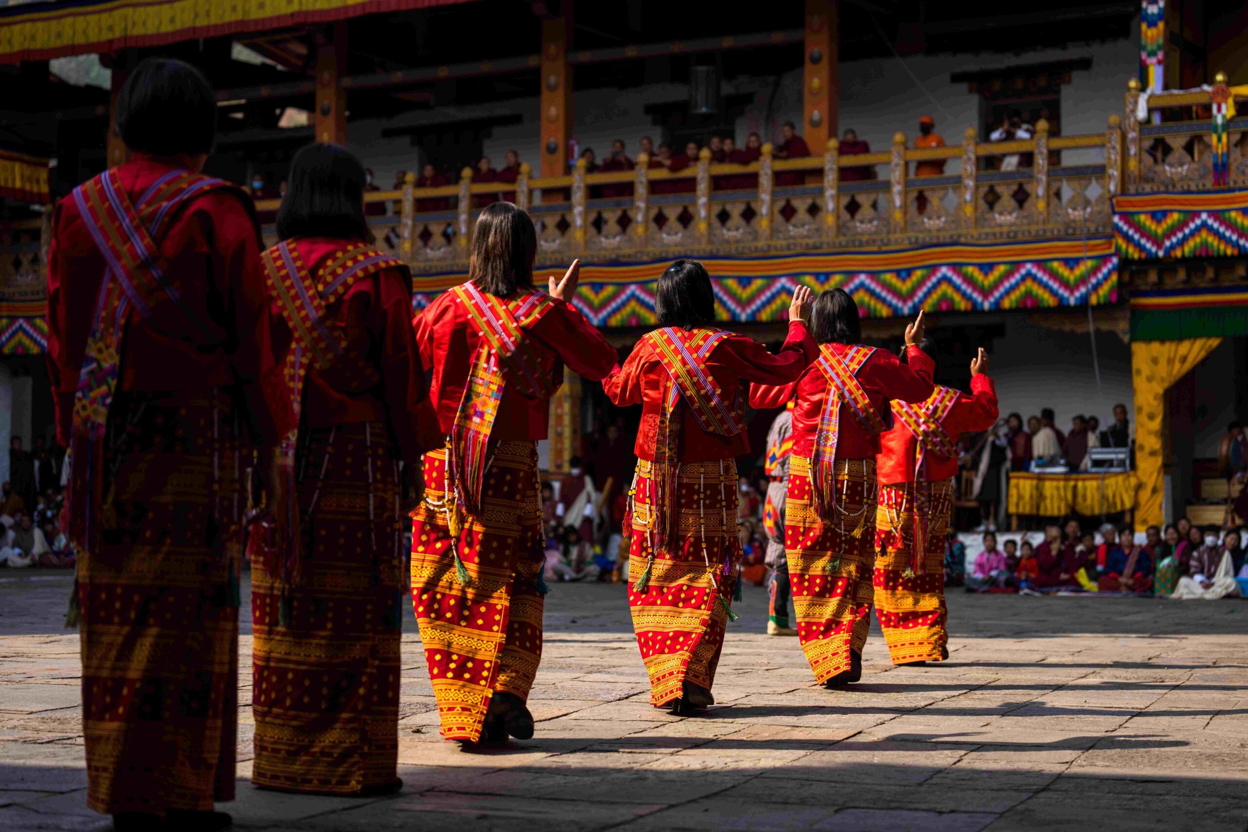 Bhutanese Dancers at Tshechu Festival (1)
