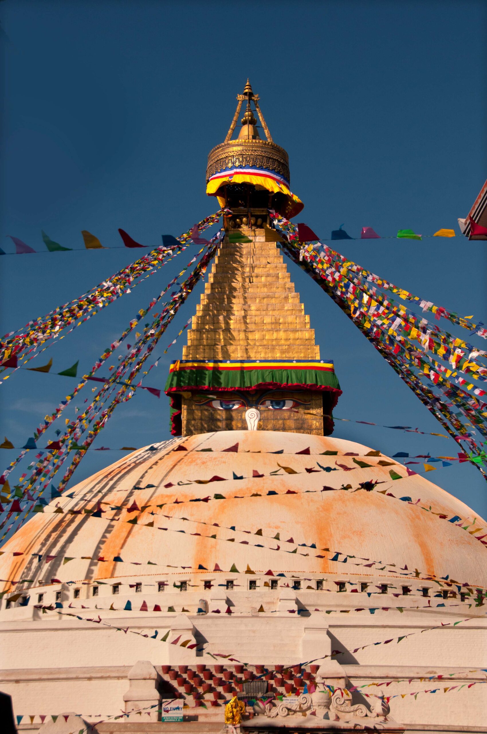 Boudhanath Stupa in Kathmandu, Nepal, UNESCO World Heritage Site.