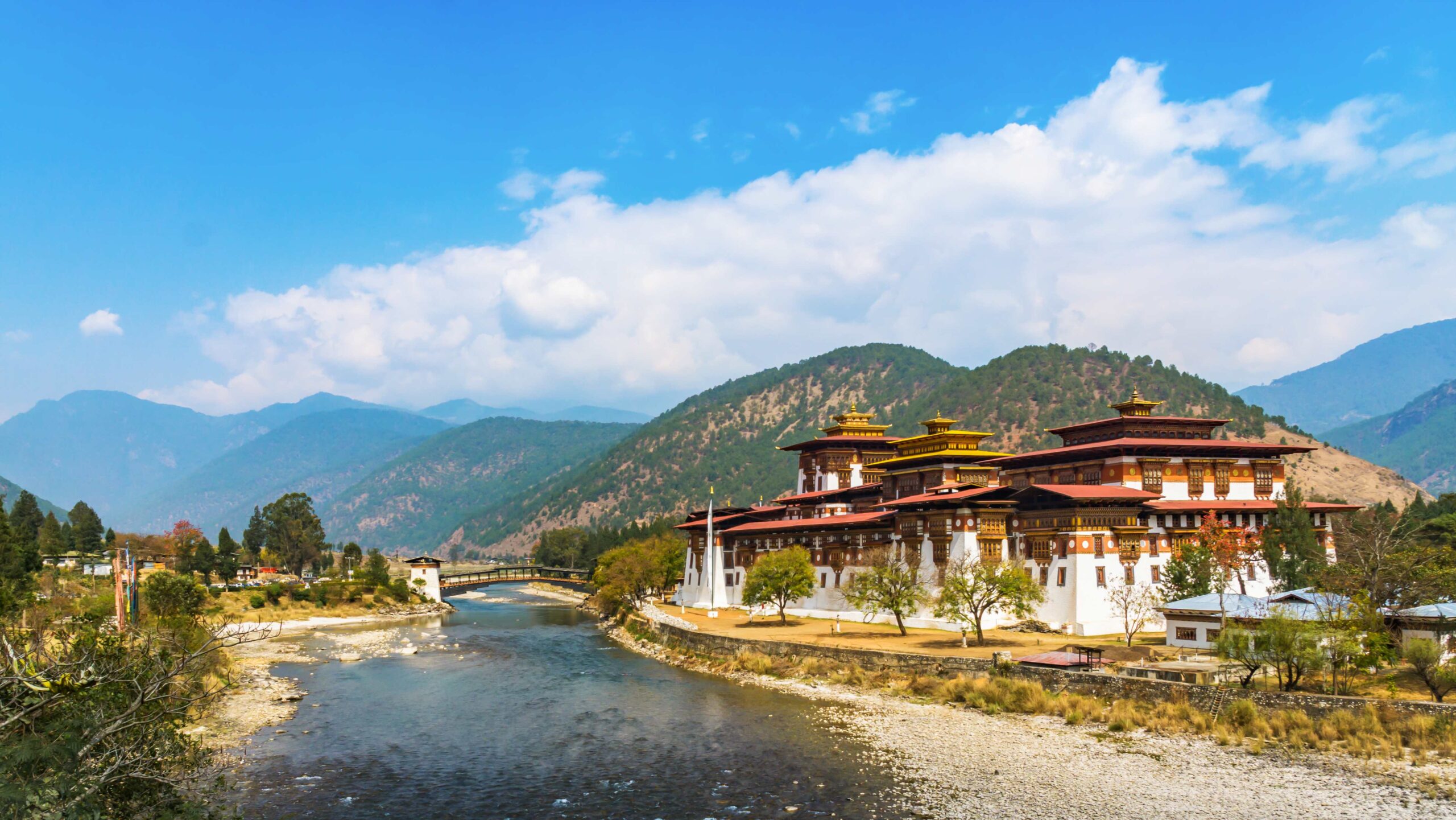 The Punakha Dzong Monastery in Bhutan Asia One of the Largest Mo