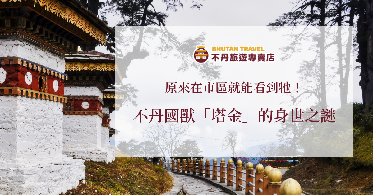「不丹國獸」塔金有著厚實的身軀、矯健的雙腿，但最吸引人的還是牠深邃而寧靜的雙眼，令人望之心喜。塔金為什麼是不丹的國獸呢？背後有什麼佛法傳說？塔金又有哪些生物學特徵，讓牠像羊又像牛？這些困惑就讓不丹旅遊專賣店為你解答！同步帶你近距離看到塔金，不用跋涉 4,000 公尺的高山！